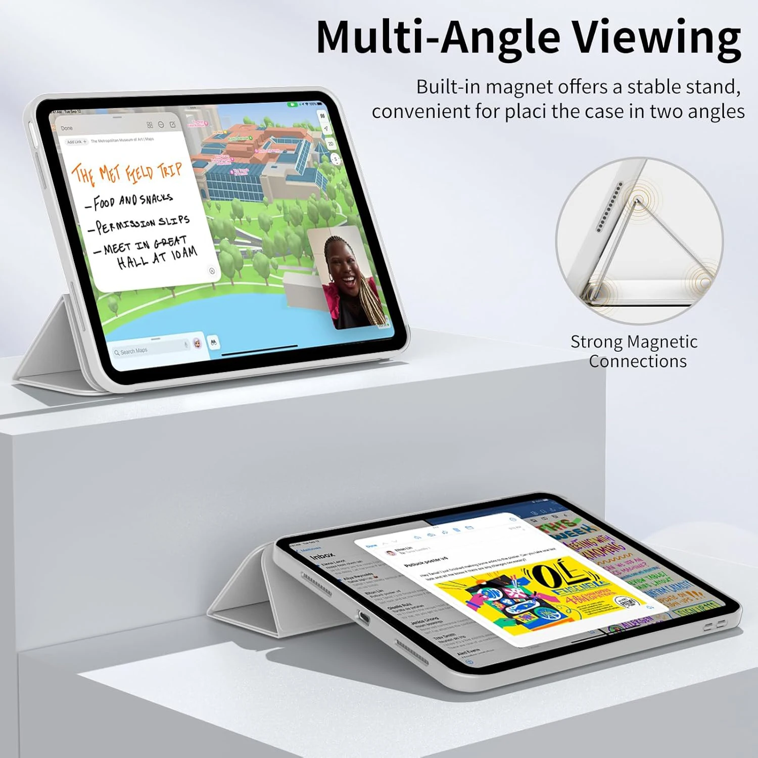 Premium Tri-Fold Magnetic Stand Leather Tablet Case - 11 Inch
