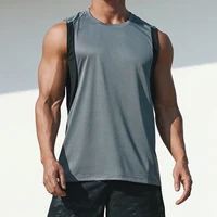 Summer Men Vest Solid Color Quick Dry Sleeveless Polyester Summer Fitness Top for Sports Casual Male Tops Clothing Fitness Vests