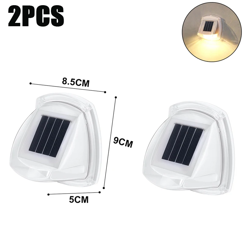 decorative solar lights 2PCS Solar LED Fence Wall Light Transparent Outdoor Waterproof Garden Wall-mounted Fence Lamp Yard Patio LED Solar Light solar panel lights Solar Lamps