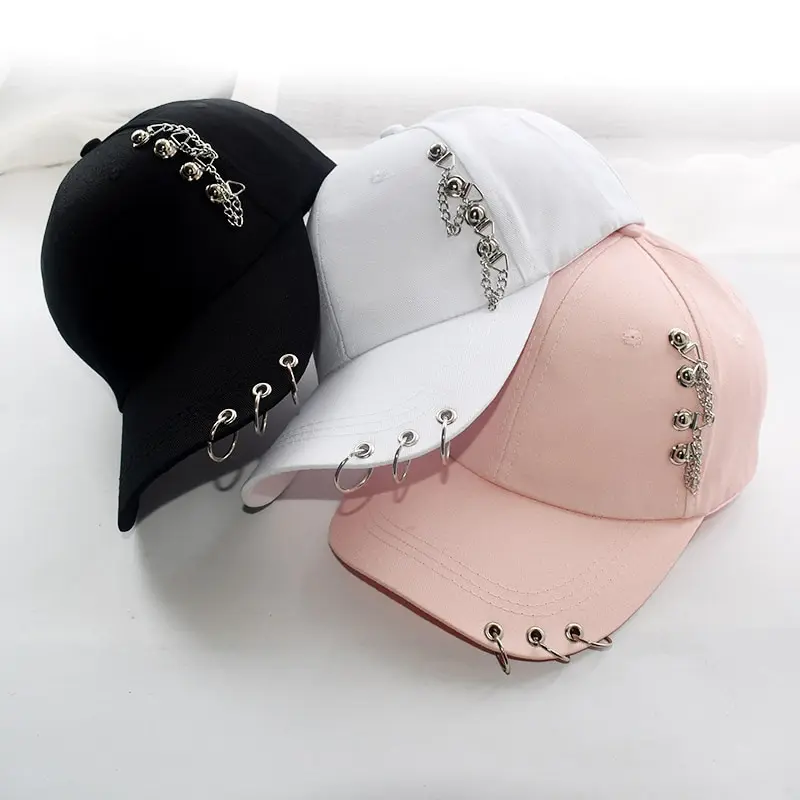 Gorras de camionero de Hip Hop viseras mujeres hombres gorra de béisbol ajustable Vintage cadena de hierro sombreros al aire libre Dropshipping_voghion.com