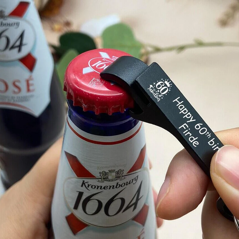 5/10/30/50/100pcs Personalized Bottle Opener Key Chain Engraved Wedding Favors Brewery Hotel Restaurant Logo Party Private Gift