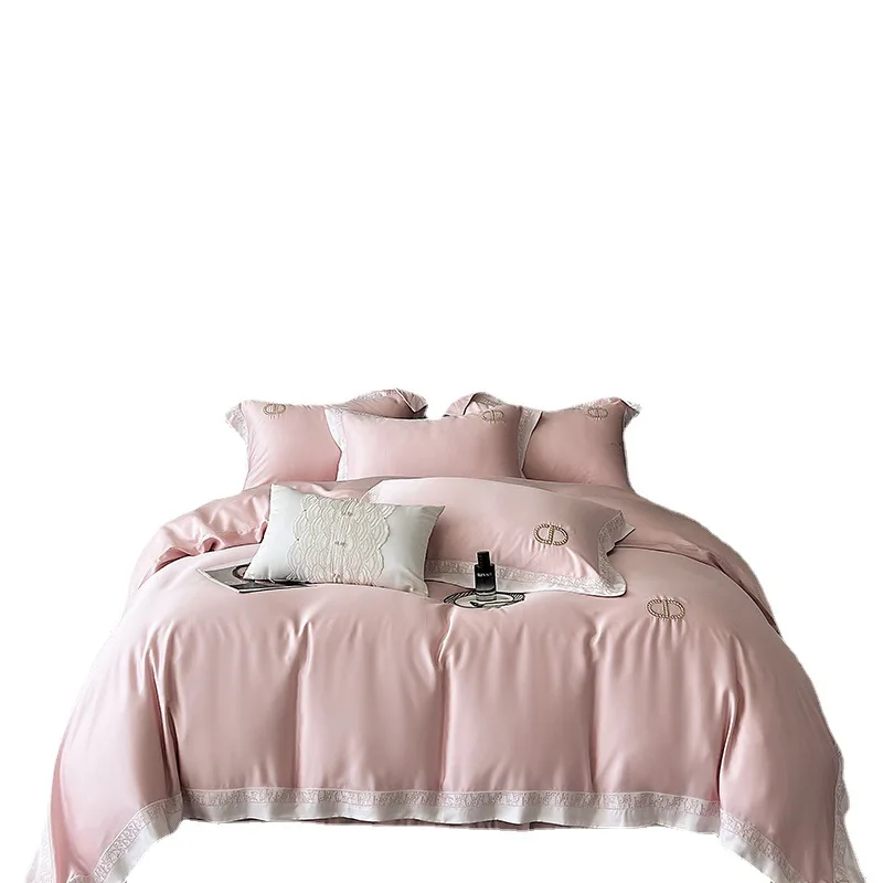 

Роскошный набор детской постельных принадлежностей из четырех предметов с шелковой вышивкой орхидеи в стиле 80-х годов для лета, Крутое шелковое раздвижное постельное белье из лиоцеллового волокна