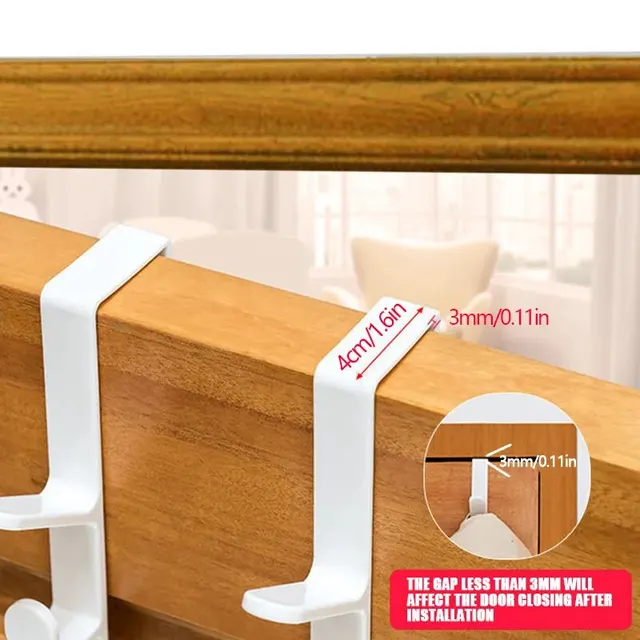 1 pièces chambre porte cintre vêtements suspendus support sur la porte en plastique stockage à domicile Organization crochets, porte-monnaie pour sacs Rails 5