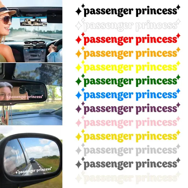 Passagier Prinzessin Stern Auto Spiegel Aufkleber Aufkleber Rückspiegel Auto  Vinyl Dekoration Spaß Auto Aufkleber - AliExpress