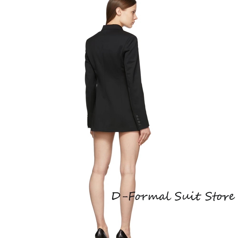 New Women's Long Blazer Designer Fashion Double Breasted Slim Suit Jacket Business Casual Lady Style Trend Coat Suit Skirt