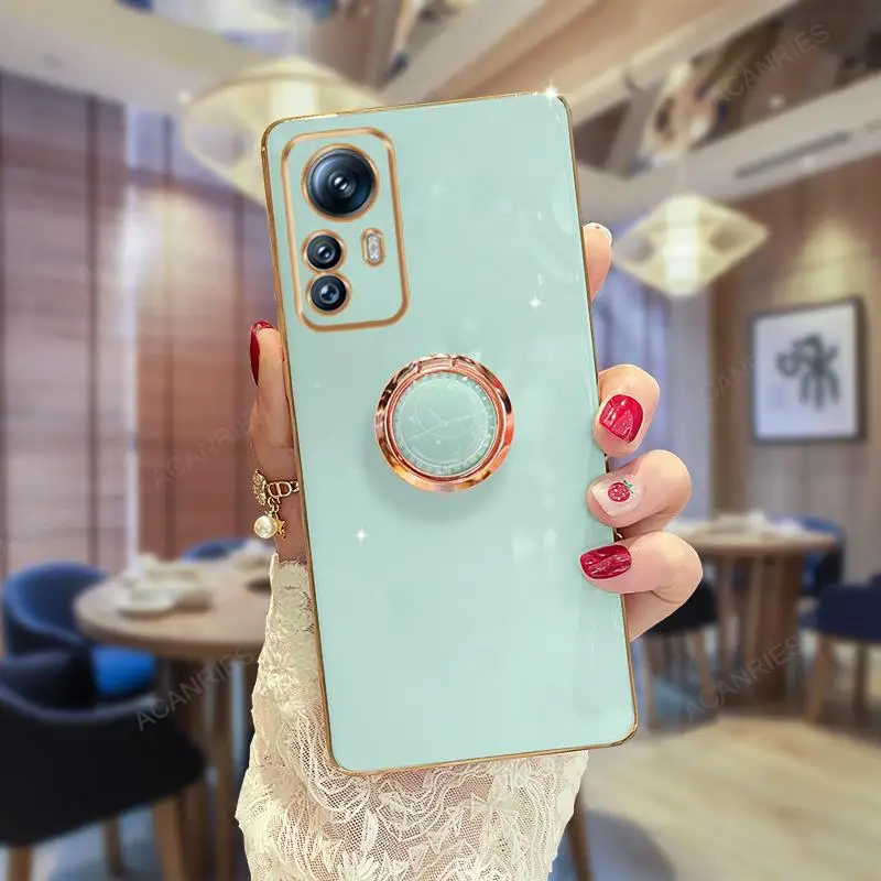 thumbnail image 1 of Mi12t Ring Holder Stand Case For Xiaomi Mi 12t Pro 5g 12 Lite Xiaomi12 T 12lite Luxury Plating Silicone Back Cover Xiomi 12x 12s, 1 of 5