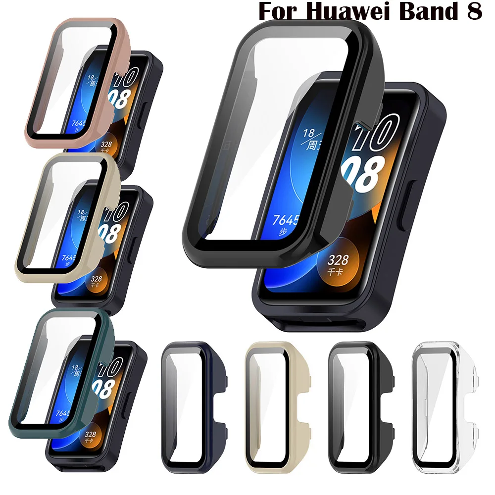 

Полный защитный чехол для Huawei Band 8, защитный чехол для Huawei Band8, чехол-бампер + пленка из закаленного стекла 2 в 1