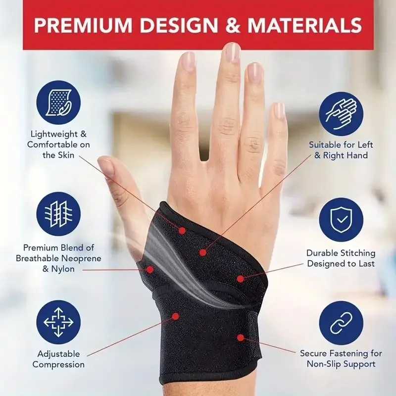 Adjustable Wrist Brace Support Wrap Strap for Hand Carpal Tunnel