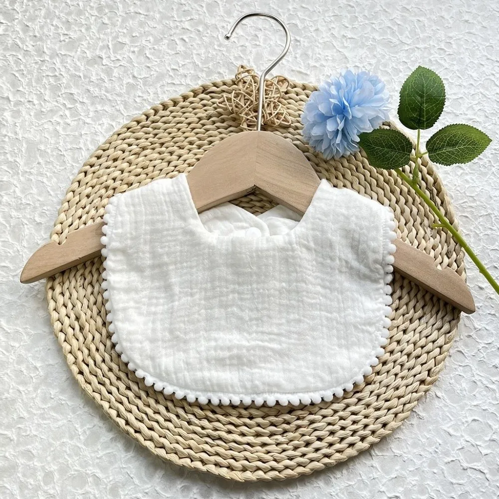 부드러운  치아발육 턱받이 흡수성 360도 랩형 침받이 플라운스 랩 스타일 용 트림프 브랩 천 (0-2세)