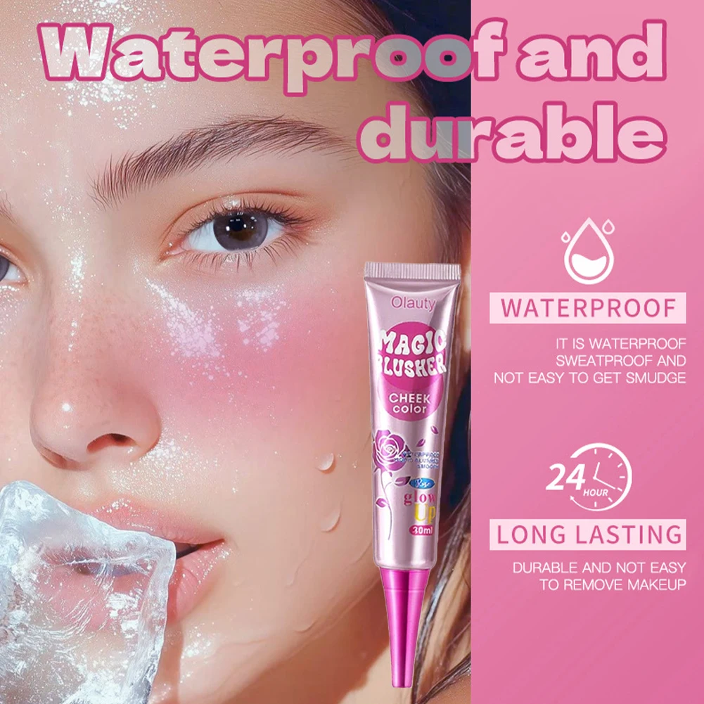 Discolored Powder Blusher Moisturizing Nourishing Skin Care Liquid Powder Blusher Shimmering Facial Powder Blusher Cream