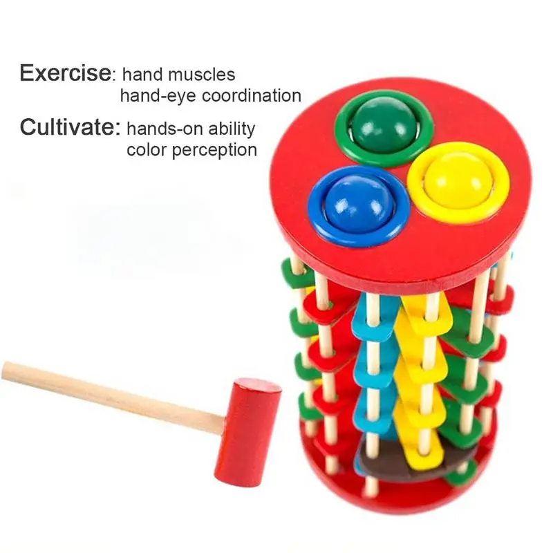 Melissa And Doug Wooden Ball Drop Tower Toy - Colorful Spiral Ramp Run ...