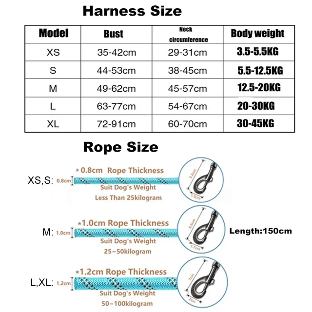 Adjustable Dog Harness with Leash 6