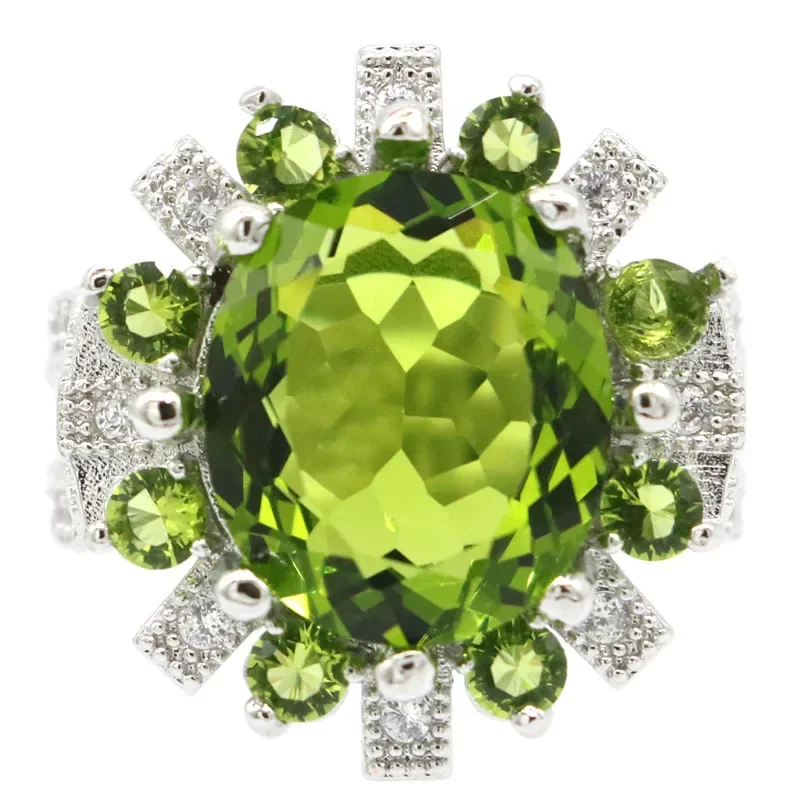 

9g Customized 925 SOLID STERLING SILVER Ring Pink Kunzite Violet Tanzanite Green Peridot Tanzanite Smoky Topaz White CZ Sz 6-11