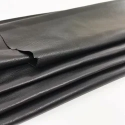Luxurious Ultra - Thin Handmade Sheepskin Leather Fabric in Black - 30x60cm (Black)
