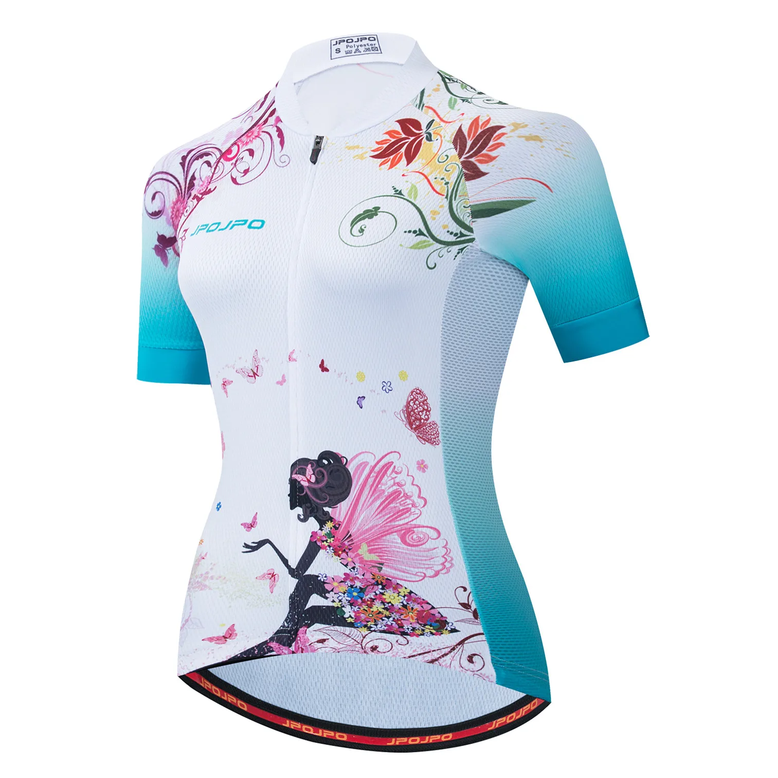 thumbnail image 1 of Camiseta de ciclismo para mujer, camiseta de ciclismo de montaña, ropa de montar, blusa de ciclista femenina de verano, ropa de ciclismo de carreras para mujer, azul y rojo, 1 of 5
