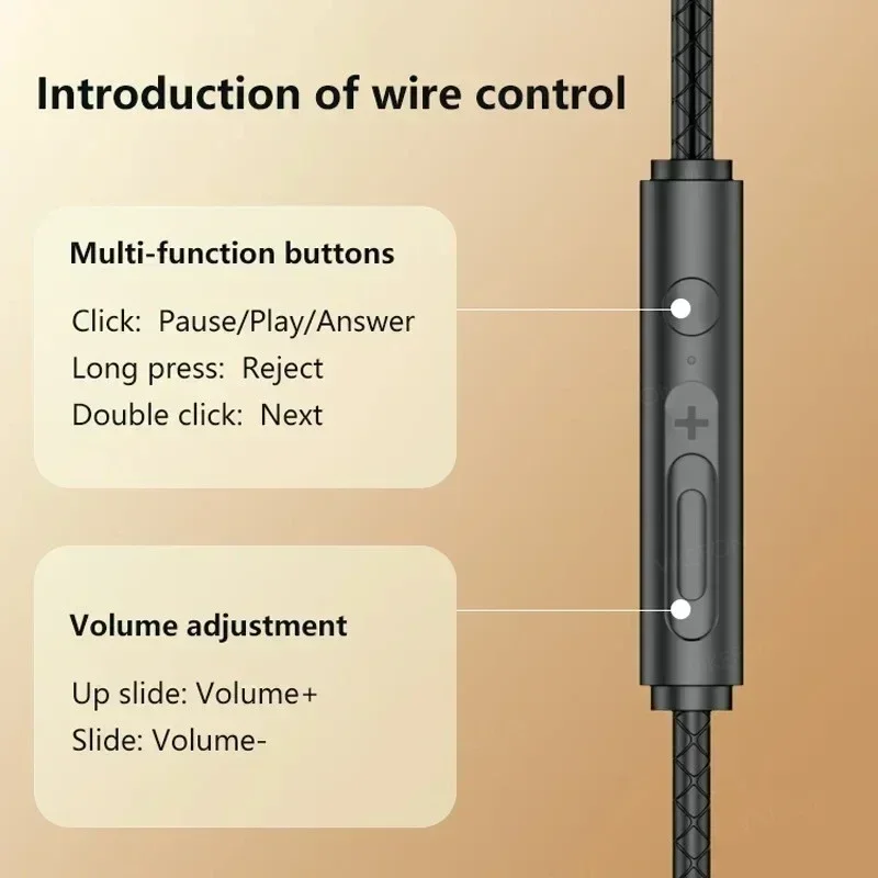 NEW Magnetic Wired Game Headphone L Jack HIIF Bass Stereo Music Headset 3.5mm AUX Type-c Earphone For Mobile Phones and Computer 6