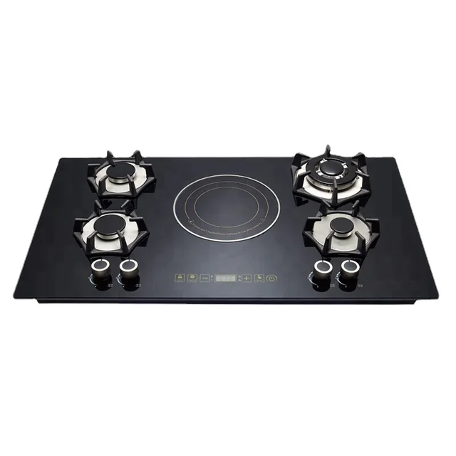 5-burner hybrid stove: gas, electric, induction