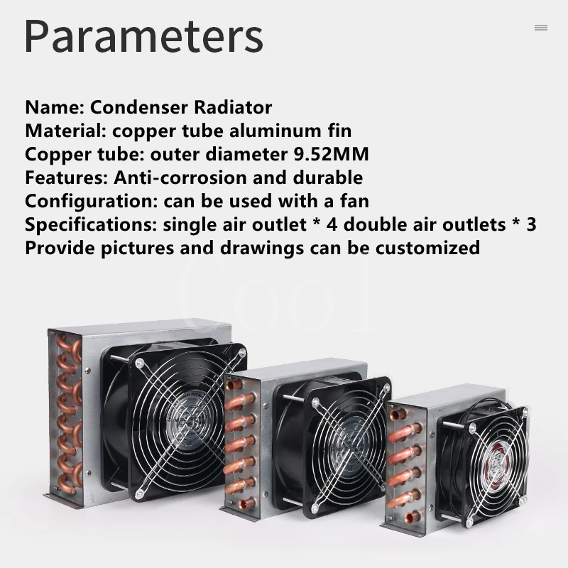 Freezer refrigerator condenser evaporator fan copper tube radiator small air-cooled cooling fin radiator ac air conditioning evaporator