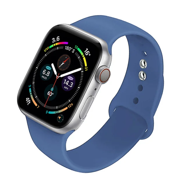 Silicone Strap For Apple Watch Band 44mm 40mm 41mm 38mm 45mm Smartwatch Rubber Sports Watchband Belt Bracelet iWatch 7 6 se 5 4 Sorcelain-Blue-41