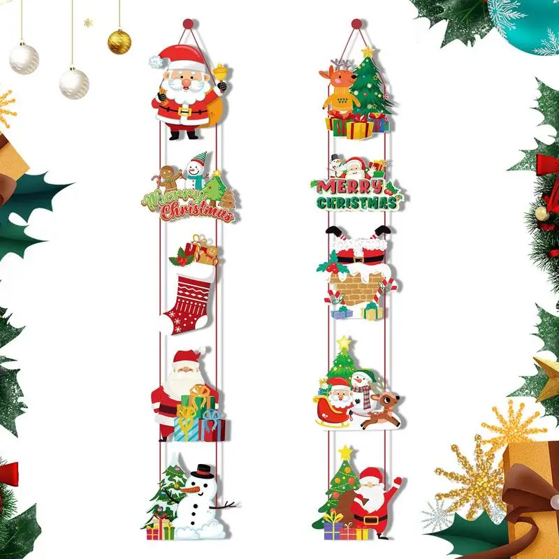 

Door Porch Sign Christmas Outdoor Decorations Props Christmas Elves Door Cover Santa Xmas Backdrop Banner Party Decoration