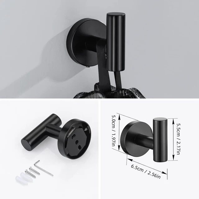 ชุดอุปกรณ์ห้องน้ำ ชุดอุปกรณ์ห้องน้ำสแตนเลส ติดผนัง บาร์ผ้าเช็ดตัว แหวนผ้าเช็ดตัว ที่ใส่กระดาษชำระแบบม้วน 5