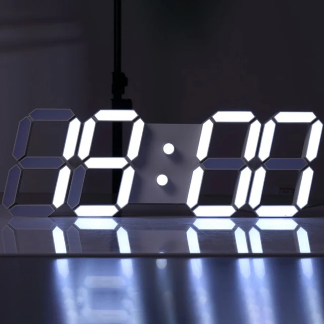 Reloj Despertador Luz Led Digital 3d De Mesa Y Pared - Gianpa Variedades