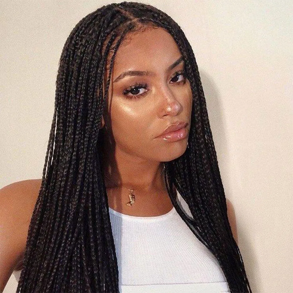 26 inch Cosplay Braiding Hair Wig Braided Wigs For Black Women Ombre Synthetic Barids Long Box Braided Wigs For Girls and Women