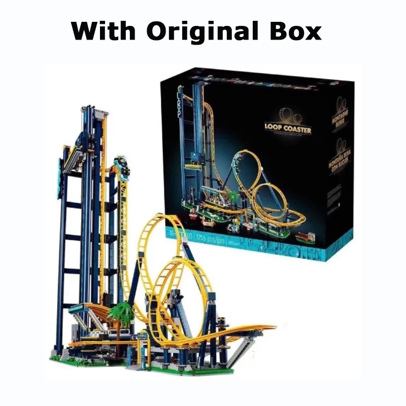 

With Original Box New Loop Roller Coaster Amusement Park 3756PCS 10303 City Creative Building Block Bricks Toys For Kid Gift MOC