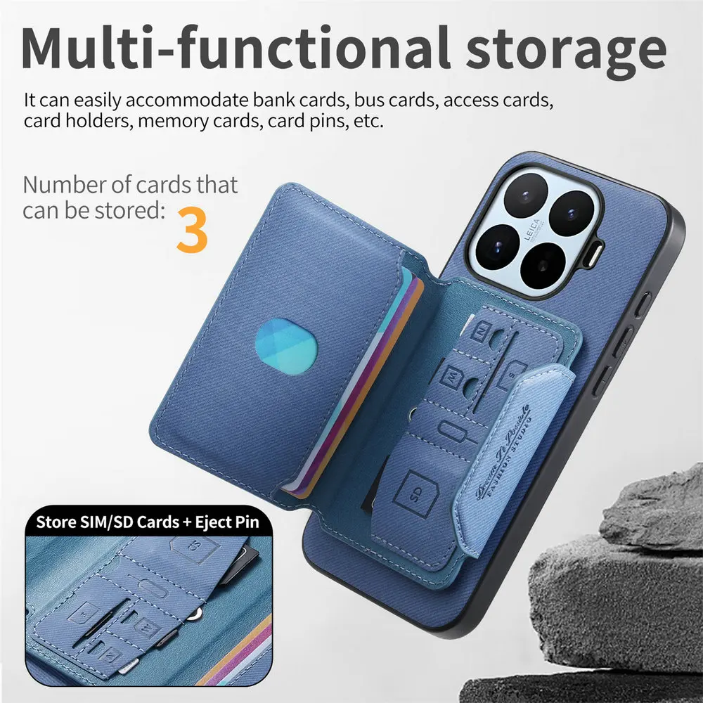 Premium Detachable Leather Wallet Magnet Case 5G Compatible