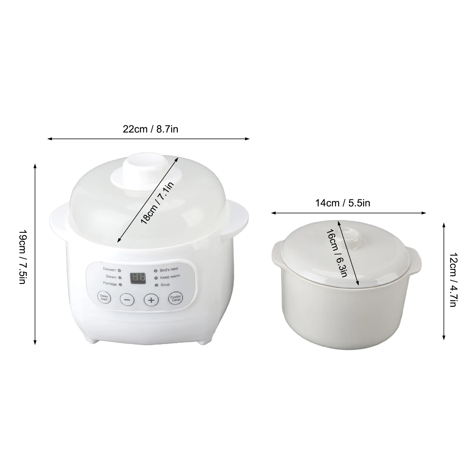 Electric Porridge Soup Pot 200W Mini Ceramic Stew Cooker 1L Capacity Electric Slow Cooker Porridge Soup Pot Automatic Power Off 6
