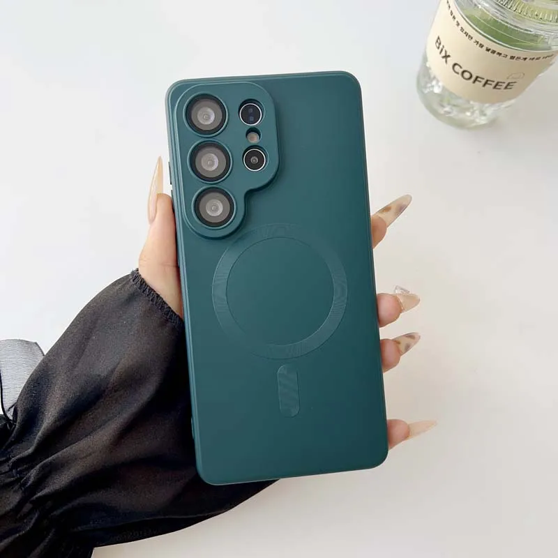 Metallic Magnetic Soft Case with Wireless Charging and Lens Protection