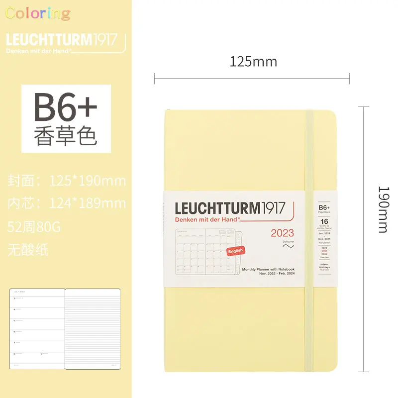 Leuchtturm1917 Monthly Planner Notebook - 2024 - Dot Grid