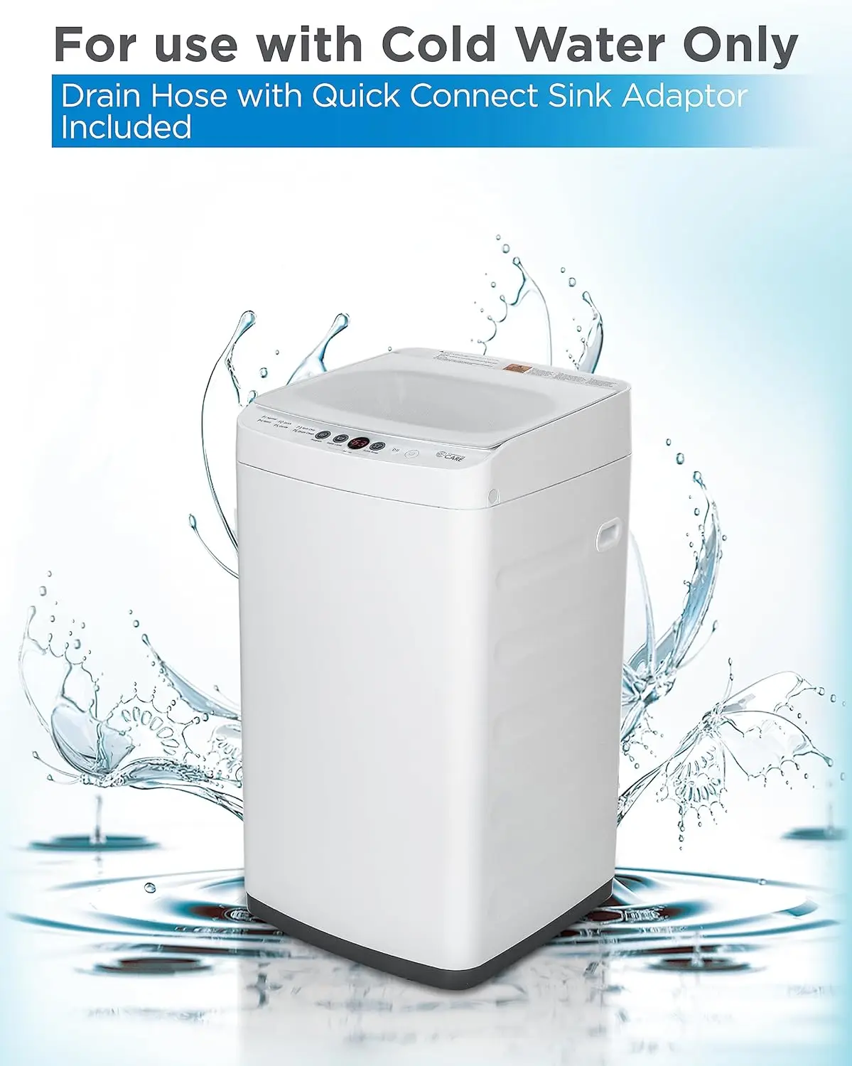 0.9 Cu. Ft. Portable Washing Machine, Compact Washing Machine with 6 Wash Cycles, Portable Clothes Washer Featuring 3 Water Leve 5