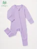 Bamboo Fiber Comfort Long Sleeve Bodysuit with Convertible Foot Cover Zipper Design, Baby Boy and Baby Girl Bodysuits 1