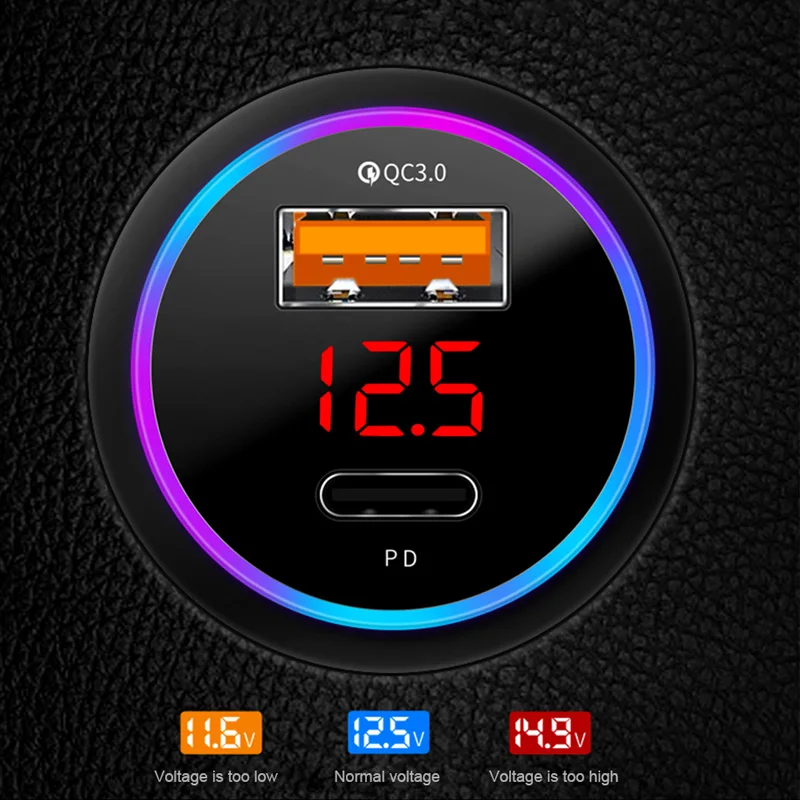 SEAMETAL 38W   PD+USB QC3.0   ȭ  12V -24V LED а ÷̰ ִ   
