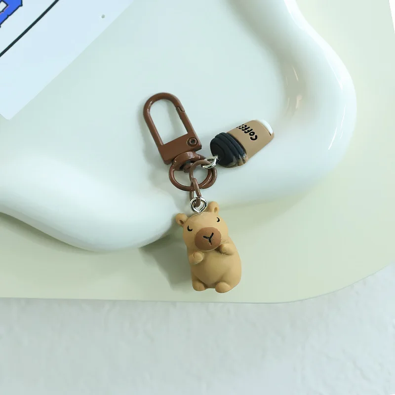 Key Chains Cute Resin Capybara for Women Girls Capibara Animal Kawaii Bag Backpack Charms Couple Friend Jewelry Gift