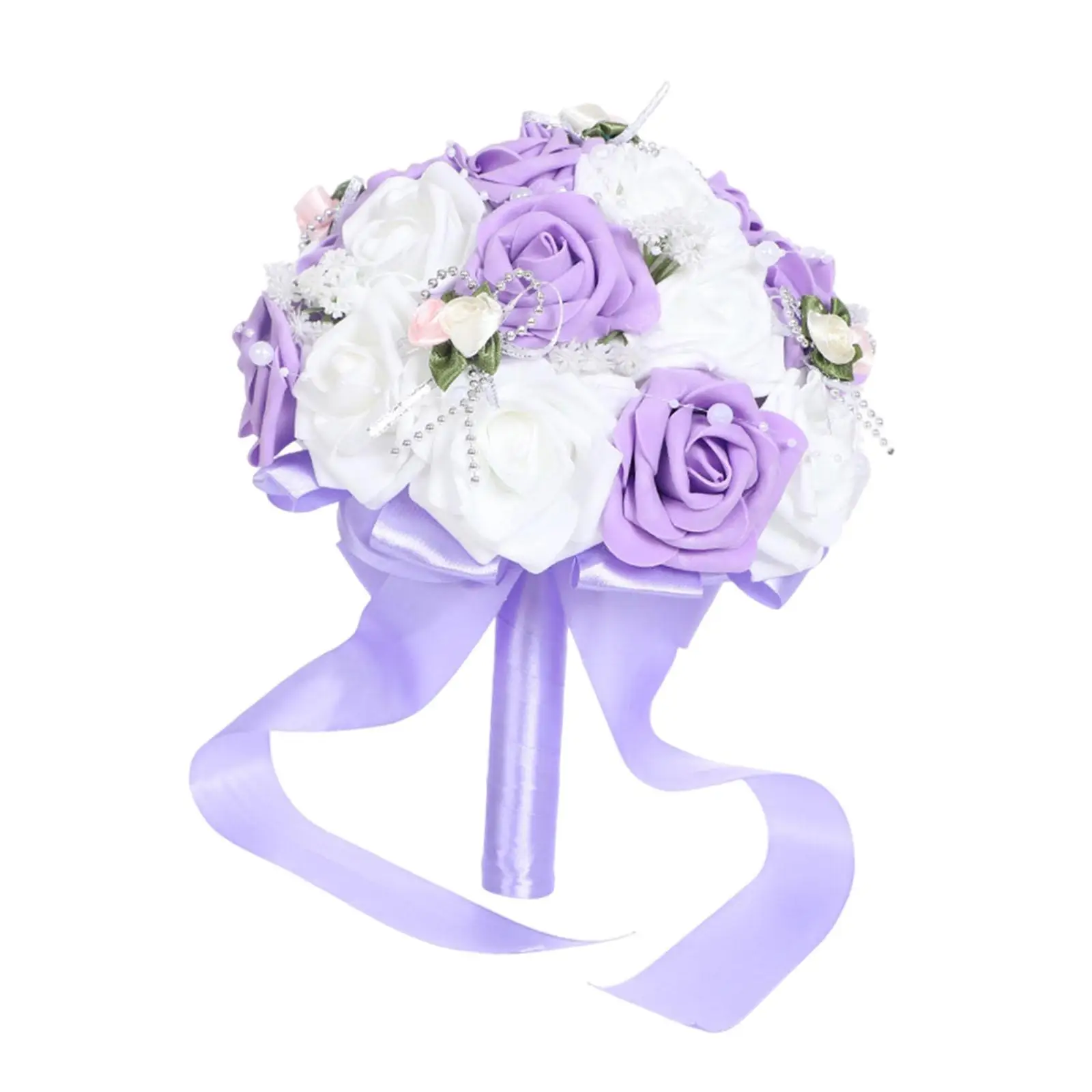 Wedding Bouquet Portable Romantic Handmade Artificial Rose Flower for Bridal Shower Photo Prop Party Valentines Day Ceremony