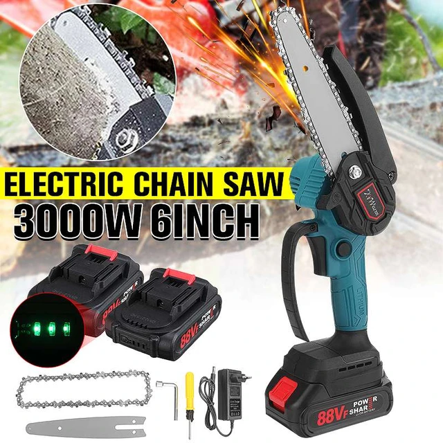 3000W 6 Inch/8 Inch Electric Saw Chainsaw Oil Can Automatic Refueling 1/2  Battery Woodworking Power Tool for Makita 18V Battery - AliExpress