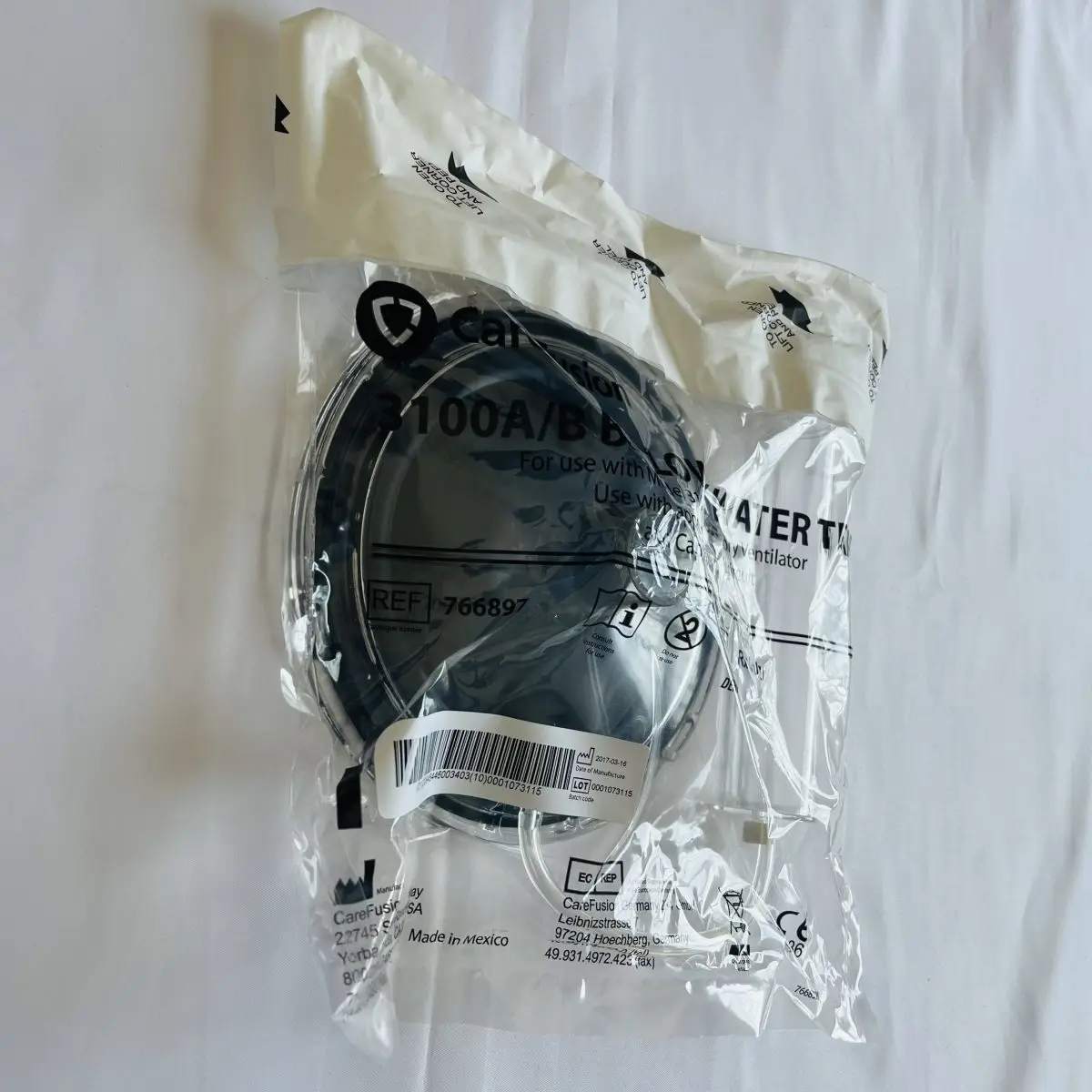Viasys / Carefusion 766897. Bellows and water trap set. Box of 4 for 3100A Sensor Medics
