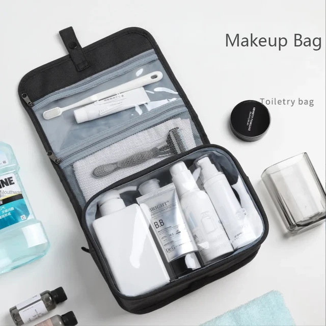 High Quality Travel Makeup Bags Women Waterproof Cosmetic Bag Toiletries  Organizer Hanging Dry And Wet Separation Storage Bag