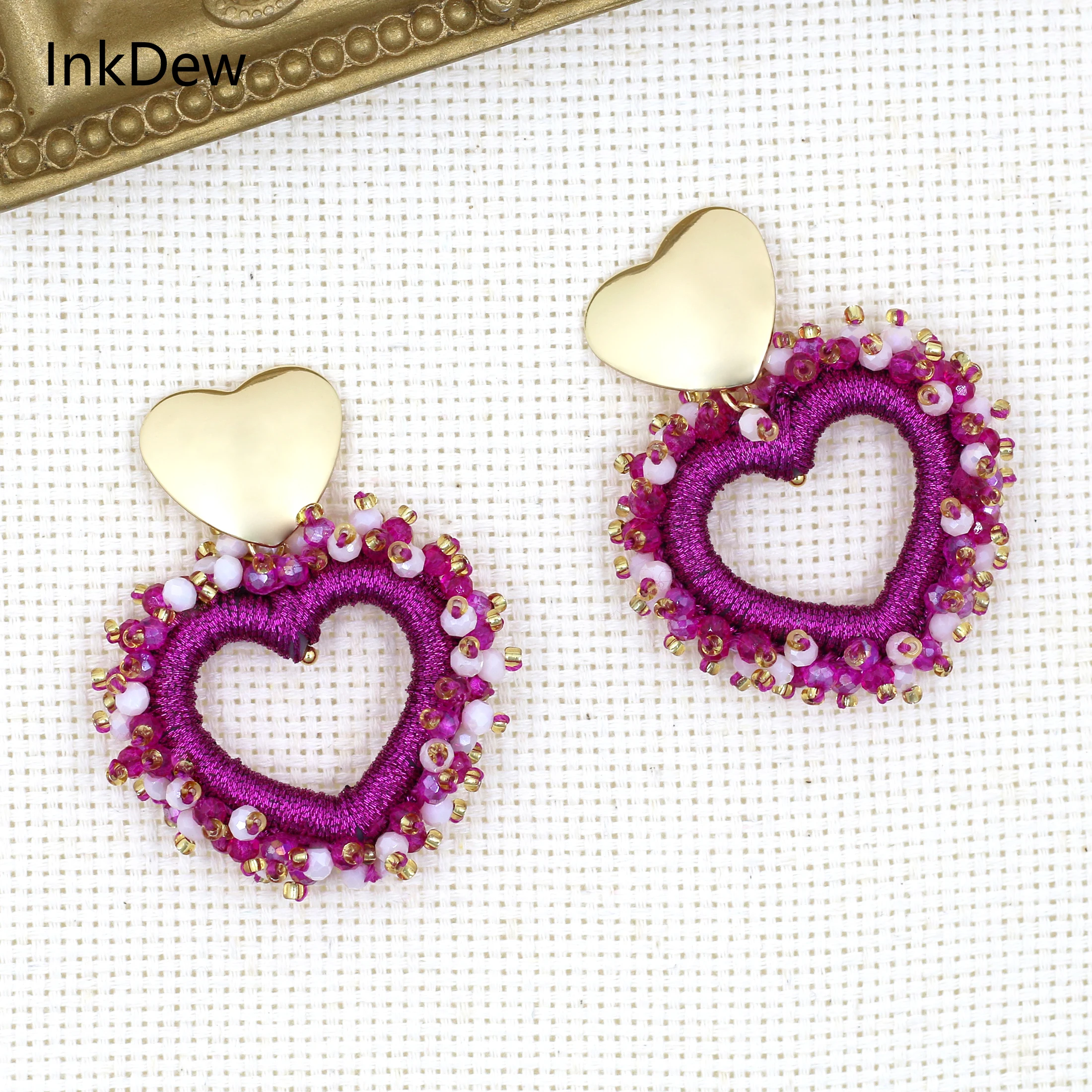 

Серьги-подвески в форме сердца INKDEW, ручная работа, женское украшение, большие длинные серьги, ювелирные изделия, металлические серьги EA089