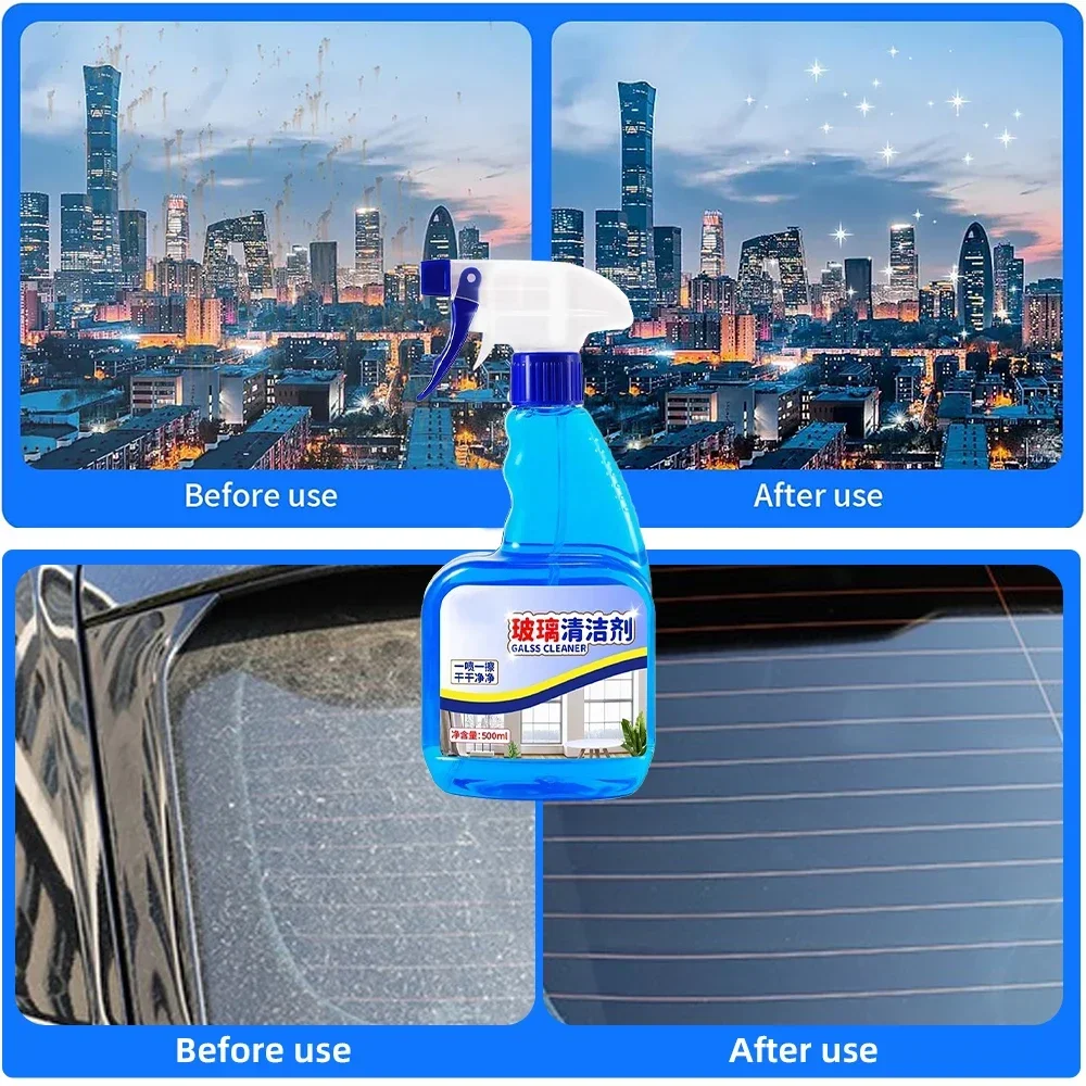 Car Glass Oil Film Remover Windshield Cleaner Dirt Removal Spray for Window Bathroom with Scraper Cleaning Tool for vw Polo Beet