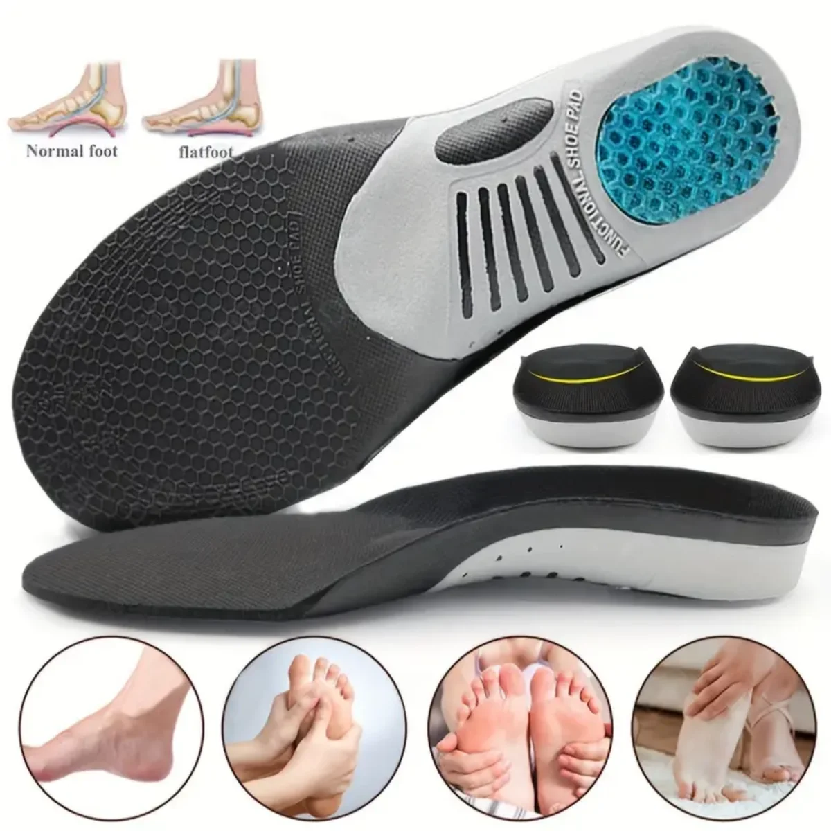 1 paar Orthopädische Einlegesohlen Orthesen Plattfuß Gesundheit Sohle Pad Für Schuhe Einfügen Arch Support Pad Plantarfasziitis Füße Pflege Pads – Detail 3