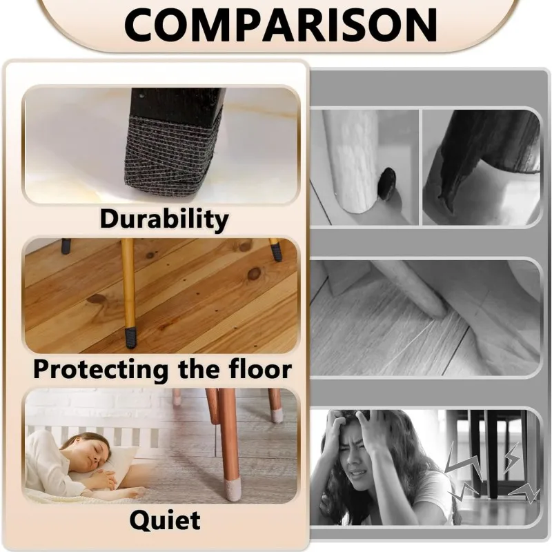 5-1PC New Chair Leg Floor Protector Furniture Pads for Hardwood Floors Desk Chair Legs Socks Non-slip Noise-Reduce Leg Tape Gift