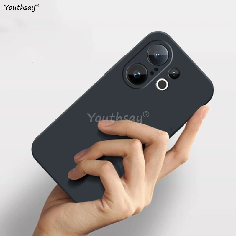 Liquid Silicone Phone Bumper Case Cover - Soft TPU Original Shell Coque for Vivo V60 in Vibrant Colors