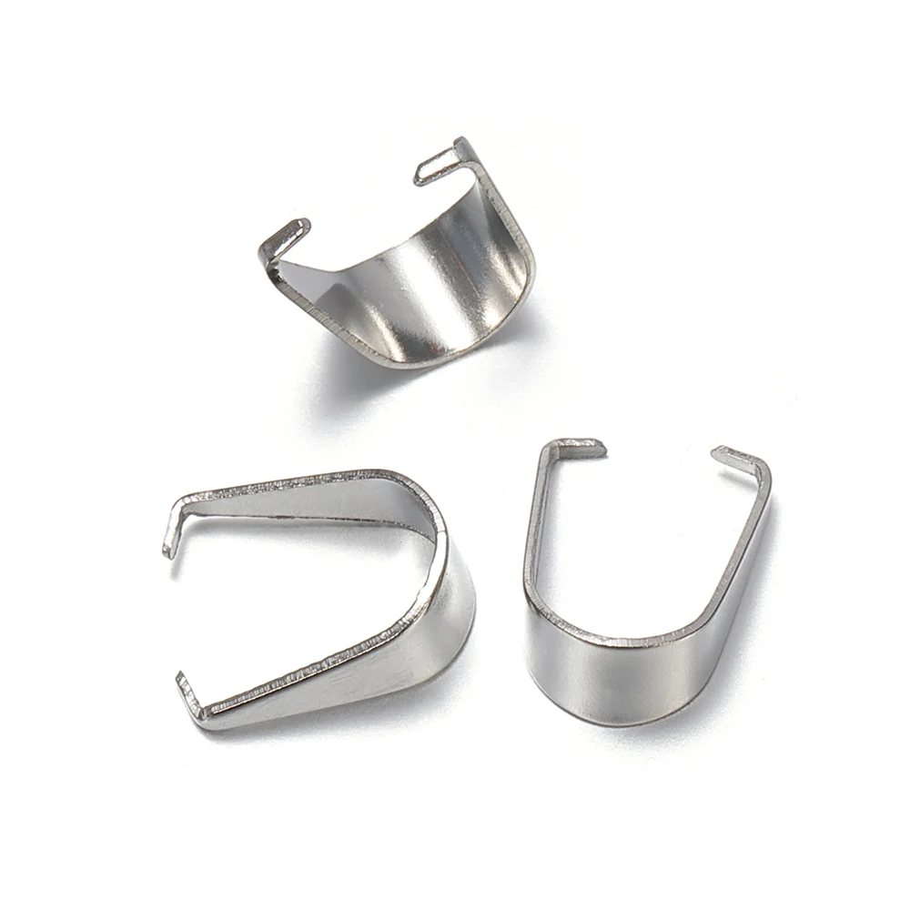 20pcs Stainless Steel Charms Pendant Clip Clasps Pinch Bail Clip for Necklace  Pendant Connector DIY Jewelry