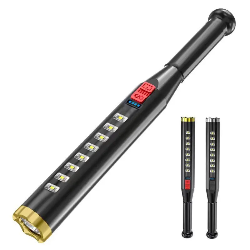 

Cob baseball stick flashlight self-defense mace stick strong light flashlight outdoor USB charging security patrol