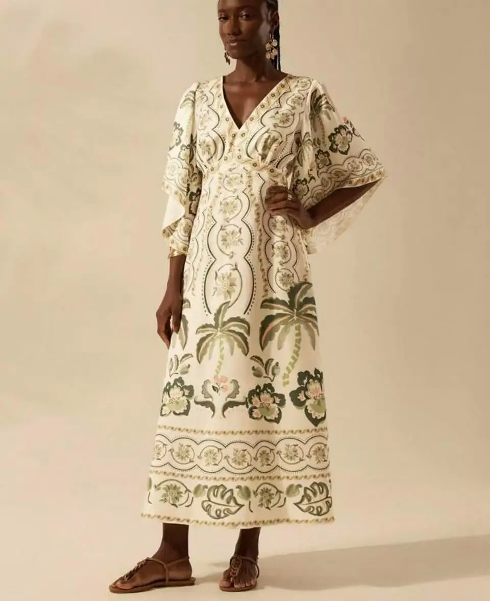 S-2XL Dresses For Women 2026 Summer Boho Tunic Bath Outlet Beach Coverups Loose Swimwear With Cape Vacation Sea Costumes Clothes 1