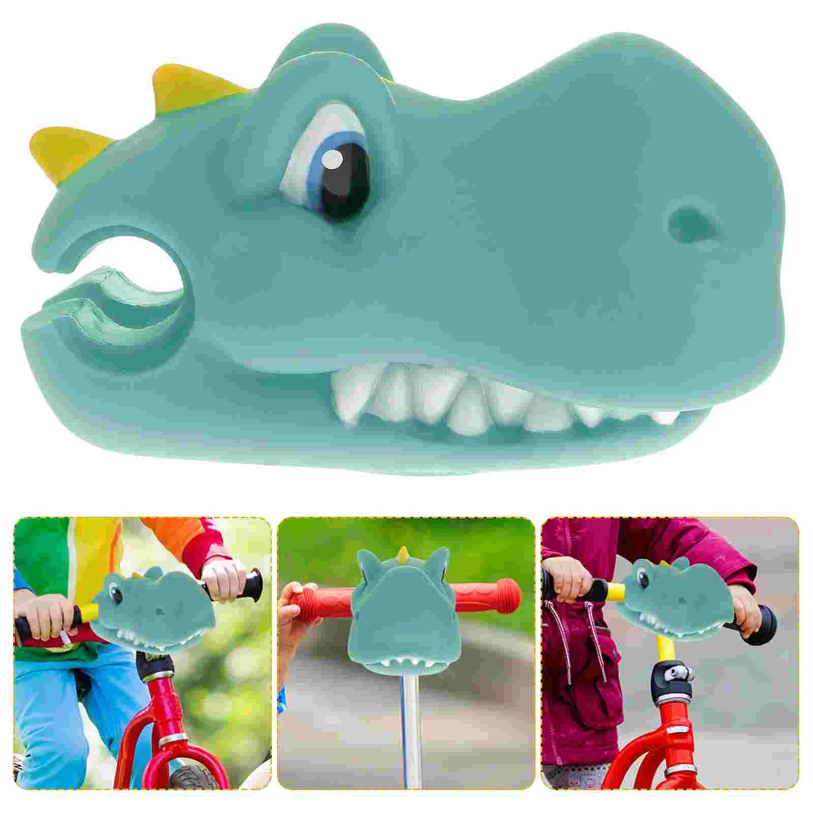 Bike Handlebar Decor Silicone Bike Handlebar Decor Scooter Parts Skateboard Accessory Balance Toy Kids Dinosaur Cartoon Roller Safe Installation