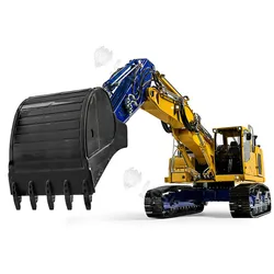 Aoue LR945 RC Excavator LESU 1/14 3-arm Hydraulic Metal Digger Model Remote Control Painted Assembled Toy Light System TH23759